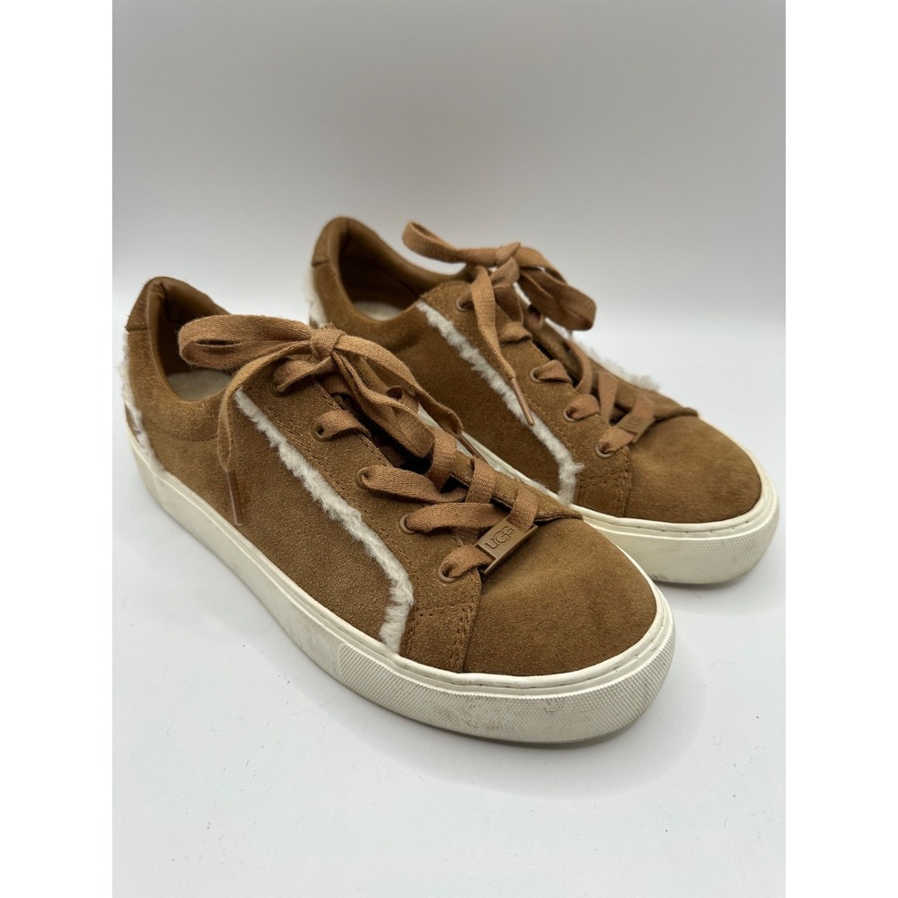 UGG Women's Size 7 Zilo Heritage Shoe Brown Suede Wool Spill Seams Sherpa Lining